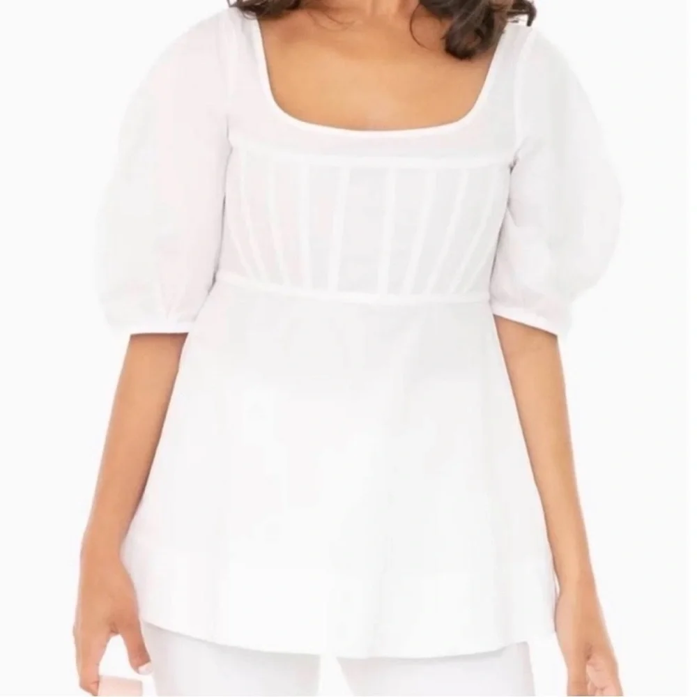 Tuckernuck White Nealy Puff Sleeve Blouse